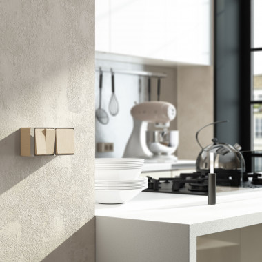 Выключатель одноклавишный влагозащищенный Gallant шампань рифленый W5010210 &mdash; Multielectrika