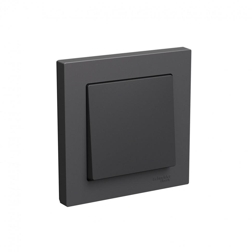 Выключатель одноклавишный Systeme Electric AtlasDesign в сборе с рамкой, 10А, базальт фото 1 — Multielectrika