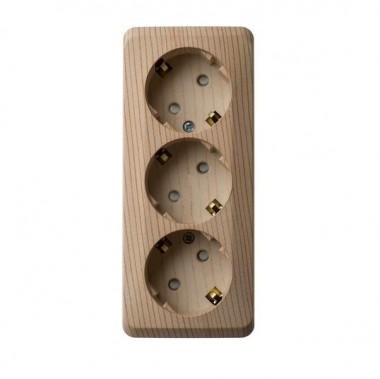 Розетка 3К+З со шторками 16А 250B Сосна Schneider Electric Этюд PA16-012D — Multielectrika