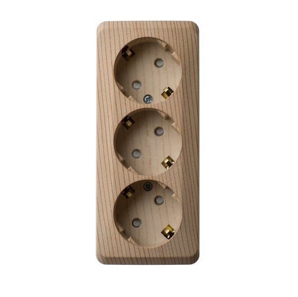 Розетка 3К+З со шторками 16А 250B Сосна Schneider Electric Этюд PA16-012D фото 1 — Multielectrika