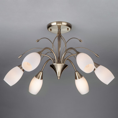 Потолочная люстра со стеклянными плафонами 22080/6 античная бронза — Multielectrika