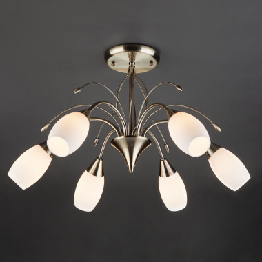 Потолочная люстра со стеклянными плафонами 22080/6 античная бронза — Multielectrika