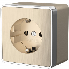 Розетка с заземлением Gallant шампань рифленый W5071010 &mdash; Multielectrika