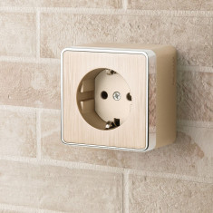 Розетка с заземлением Gallant шампань рифленый W5071010 &mdash; Multielectrika