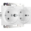 Розетка двойная с заземлением (Hammer белый) W1272001 фото 1 &mdash; Multielectrika
