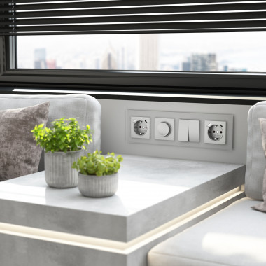 Рамка из стекла на 4 поста Senso серебряный soft-touch W0043106 — Multielectrika