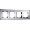 Рамка из стекла на 4 поста Senso серебряный soft-touch W0043106 фото 1 &mdash; Multielectrika