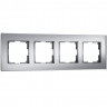 Рамка из стекла на 4 поста Senso серебряный soft-touch W0043106