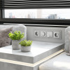 Рамка из стекла на 4 поста Senso серебряный soft-touch W0043106 фото 2 &mdash; Multielectrika