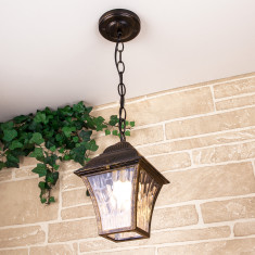 Уличный подвесной светильник Apus H черное золото IP33 GL 1009H &mdash; Multielectrika