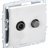 Розетка двойная TV+SAT IEK Brite РТВ/РСп12-БрБ белая