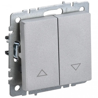 Выключатель для жалюзи 10А IEK Brite ВС10-1-5-БрА алюминий — Multielectrika