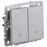 Выключатель для жалюзи 10А IEK Brite ВС10-1-5-БрА алюминий