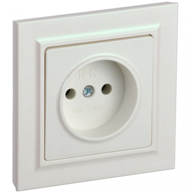 Розетка без заземления без защитных шторок 10А в сб. IEK Brite РСР10-1-0-БрЖ жемчуг — Multielectrika