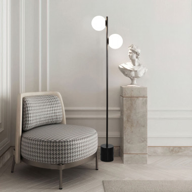 Напольный светильник с мраморным основанием 01158/2 черный — Multielectrika