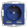 Розетка USB A+A Systeme Electric AtlasDesign 5В/2,4А, 2х5В/1,2А, 16А, аквамарин фото 2 — Multielectrika