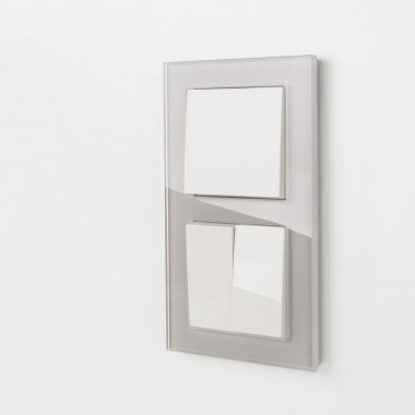 Рамка из стекла на 2 поста Favorit дымчатый W0021117 &mdash; Multielectrika