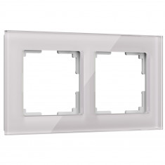 Рамка из стекла на 2 поста Favorit дымчатый W0021117 &mdash; Multielectrika