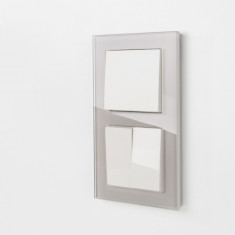 Рамка из стекла на 2 поста Favorit дымчатый W0021117 &mdash; Multielectrika