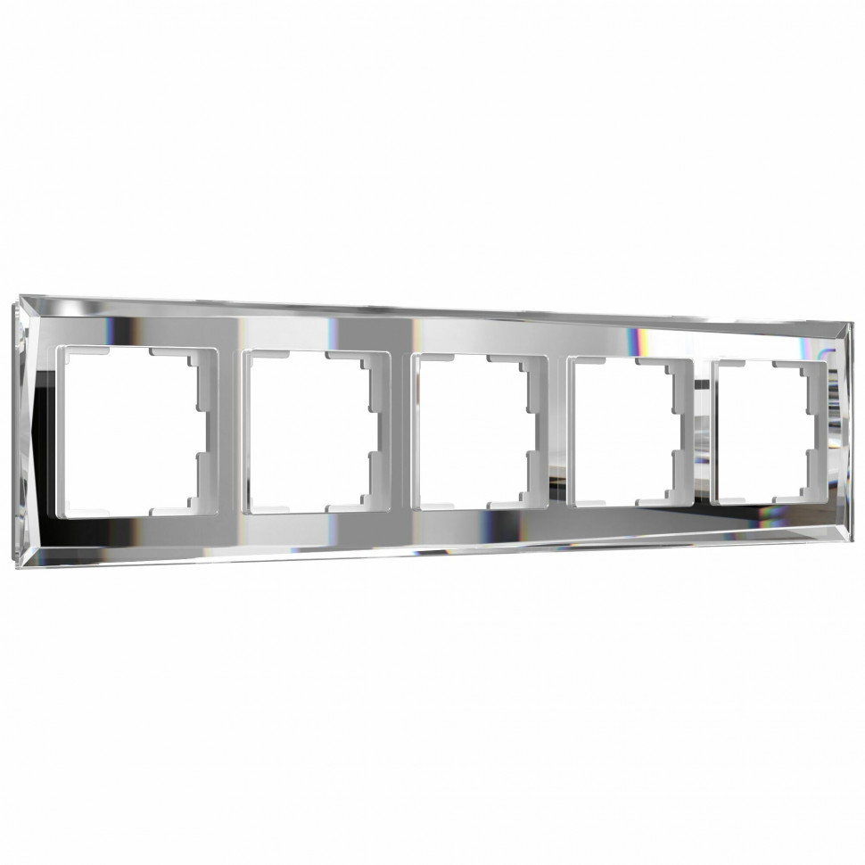 Рамка из стекла на 5 постов Diamant зеркальный W0051220 фото 1 &mdash; Multielectrika