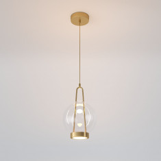 Подвесной светодиодный светильник со стеклянным плафоном 50267/1 LED латунь &mdash; Multielectrika