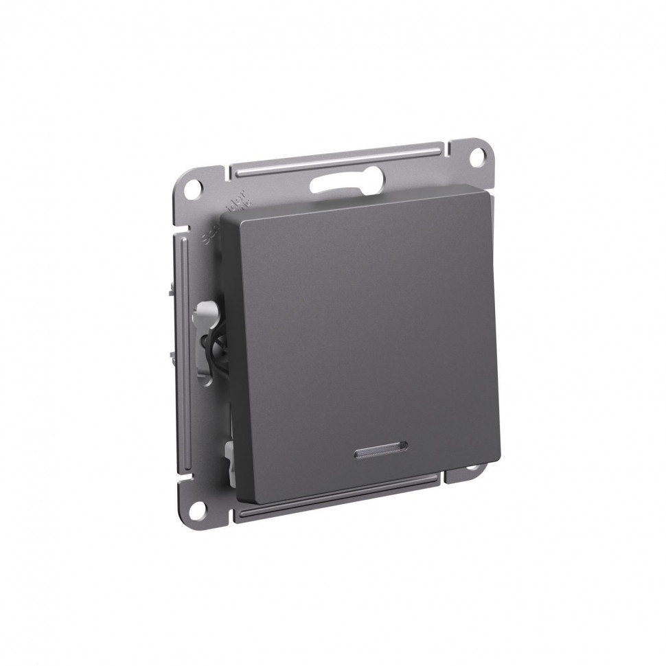 Выключатель одноклавишный Systeme Electric AtlasDesign с подсветкой, 10А, базальт фото 1 — Multielectrika