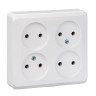 Розетка 4К без шторок 16А 250B Белая Schneider Electric Этюд PA16-205B