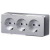 Розетка тройная с заземлением и шторками Gallant серебряный W5073106 фото 1 &mdash; Multielectrika