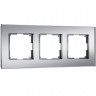 Рамка из стекла на 3 поста Senso серебряный soft-touch W0033106