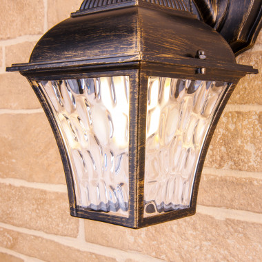 Уличный настенный светильник Apus D черное золото IP33 GL 1009D — Multielectrika