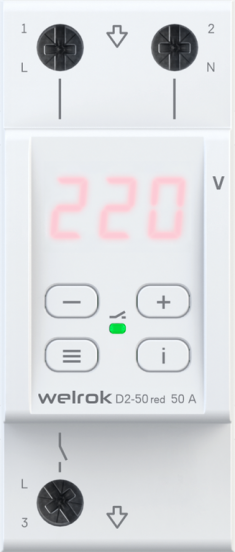 Реле напряжения WELROK D2-40 Red 4660251140083 &mdash; Multielectrika