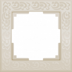 W0012303/ Рамка на 1 пост Flock (слоновая кость) W0012303 &mdash; Multielectrika