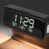 Настольный светодиодный светильник с беспроводной зарядкой и будильником 80506/1 черный фото 4 — Multielectrika