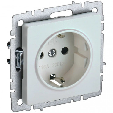 Розетка с заземлением без защитных шторок 16А IEK Brite РС11-1-0-БрЖ жемчуг — Multielectrika