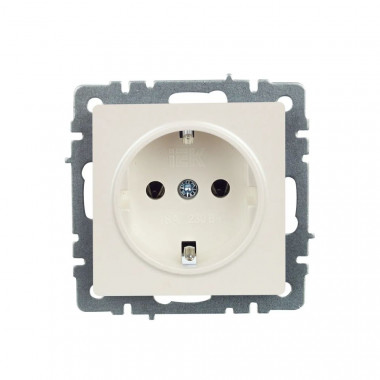 Розетка с заземлением без защитных шторок 16А IEK Brite РС11-1-0-БрЖ жемчуг — Multielectrika