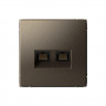 Розетка двойная RJ-45 Systeme Electric ArtGallery кат.6А, мокко