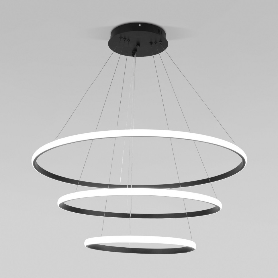 Подвесной светодиодный светильник с пультом управления 90264/3 черный фото 1 — Multielectrika