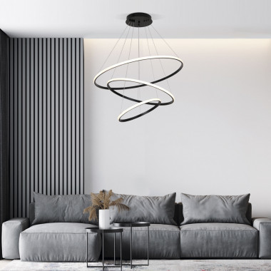 Подвесной светодиодный светильник с пультом управления 90264/3 черный — Multielectrika