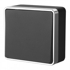Выключатель одноклавишный проходной Gallant черный/хром W5012035 &mdash; Multielectrika