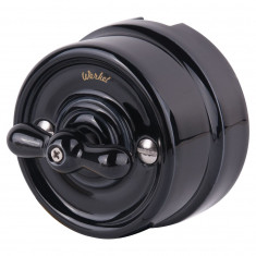 Выключатель на 4 положения двухклавишный черный ретро W5620008 &mdash; Multielectrika