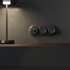 Выключатель на 4 положения двухклавишный черный ретро W5620008 &mdash; Multielectrika