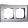 Рамка из стекла на 2 поста Senso серебряный soft-touch W0023106