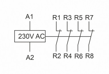 Контактор модульный (Ампер-25 / Волт-230 АС / Контакт-4NC) ST25-04 — Multielectrika