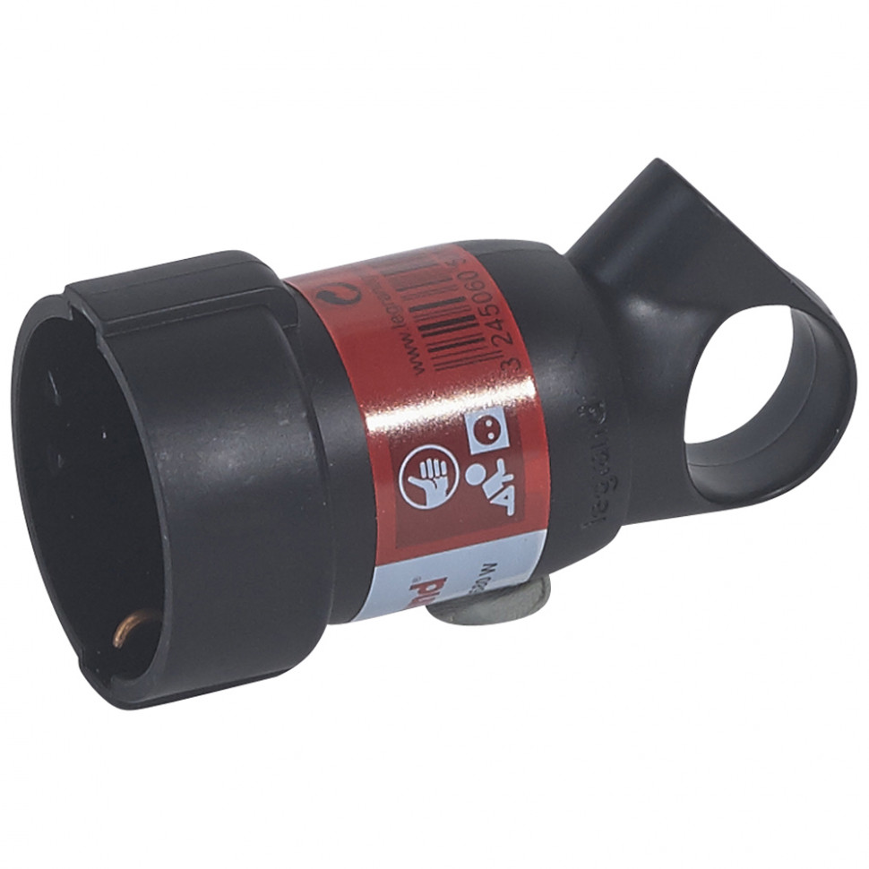 Розетка 2К+3 - Legrand Элиум - 16 А - с кольцом - пластик - винтовой зажим - чёрный 050195 фото 1 — Multielectrika