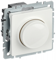 Светорегулятор поворотно-нажимной 600Вт IEK Brite СС10-1-0-БрБ белый &mdash; Multielectrika