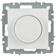 Светорегулятор поворотно-нажимной 600Вт IEK Brite СС10-1-0-БрБ белый &mdash; Multielectrika