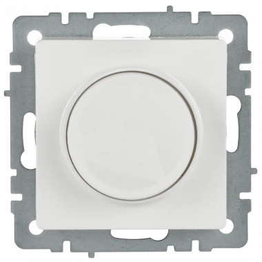 Светорегулятор поворотно-нажимной 600Вт IEK Brite СС10-1-0-БрБ белый — Multielectrika