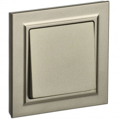 Выключатель одноклавишный 10А в сборе IEK Brite ВСР10-1-0-БрШ шампань &mdash; Multielectrika