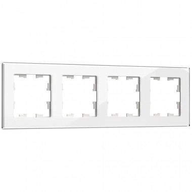 Рамка на 4 поста IEK Brite РУ-4-2-БрБ стекло белый — Multielectrika