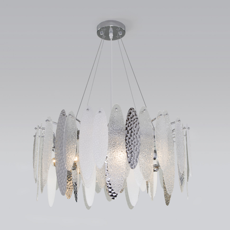 Умная подвесная люстра с фактурным стеклом 324/8 фото 1 — Multielectrika